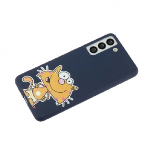 Hülle Für Samsung Galaxy S22 5G Mit Kordel Cartoon-katze