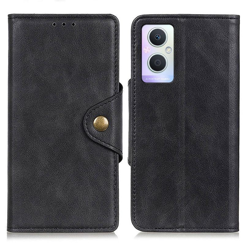 Flip Case Für Oppo Reno 8 Lite Knopf Aus Kunstleder