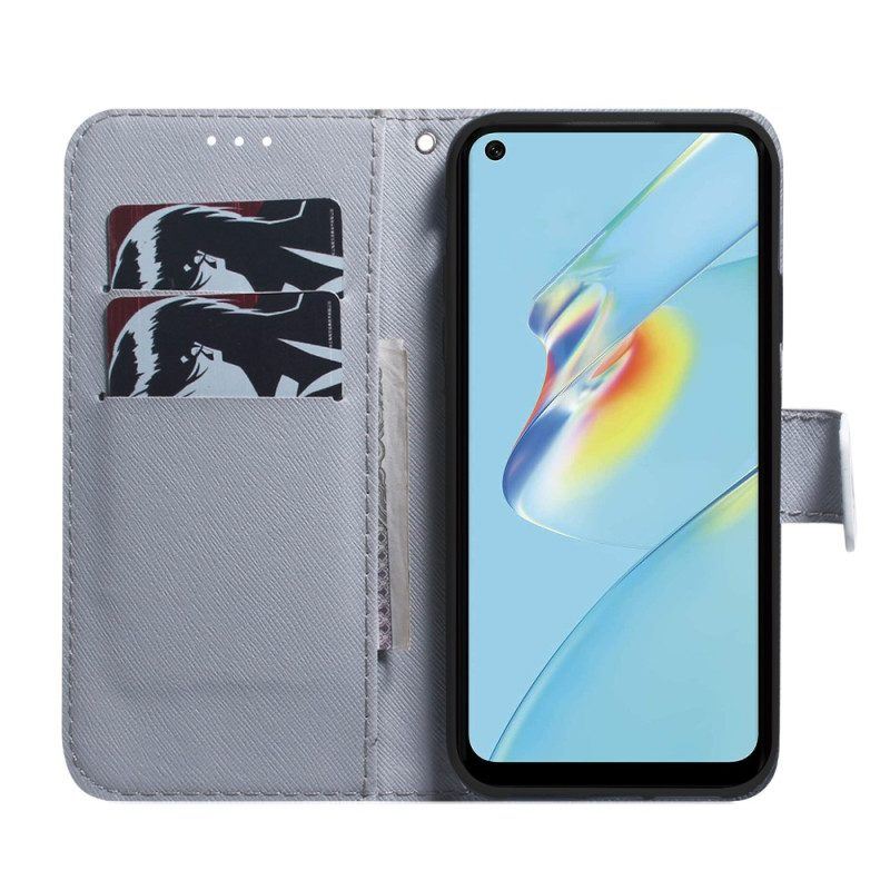 Flip Case Für Oppo Reno 8 Lite Weißer Tiger