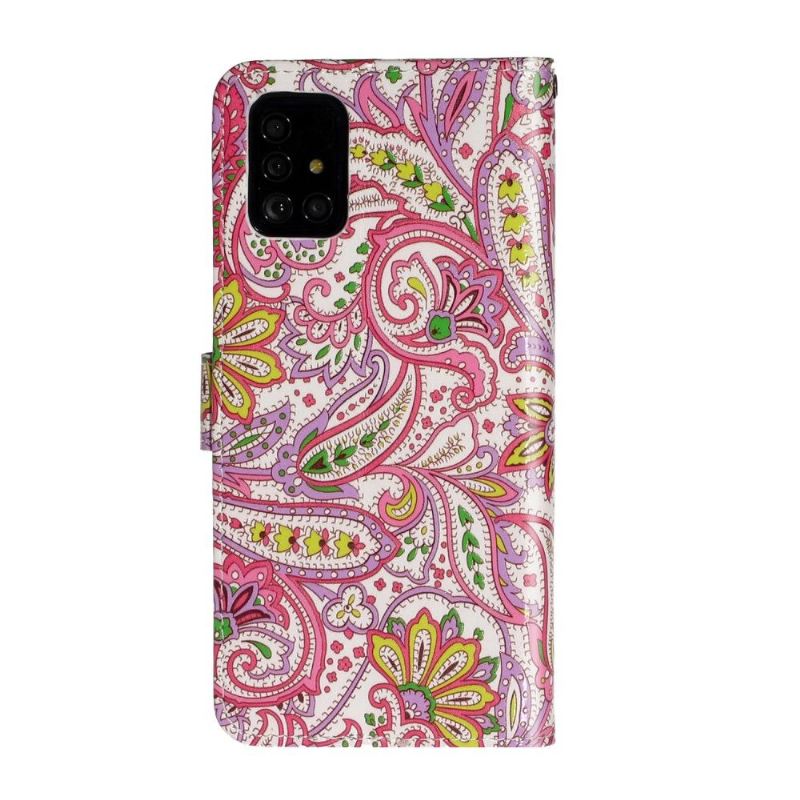 Lederhüllen Für Samsung Galaxy A71 Anti-Sturz Paisley-blume