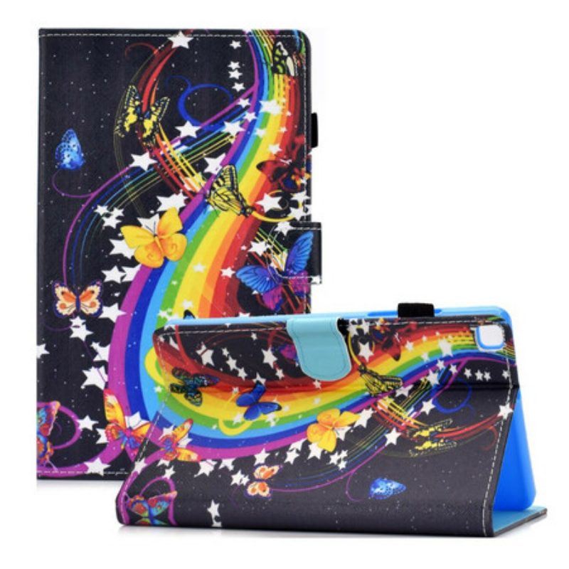 Flip Case Für Samsung Galaxy Tab A7 Lite Regenbogen-schmetterlinge