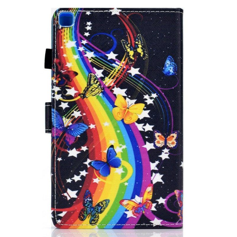 Flip Case Für Samsung Galaxy Tab A7 Lite Regenbogen-schmetterlinge