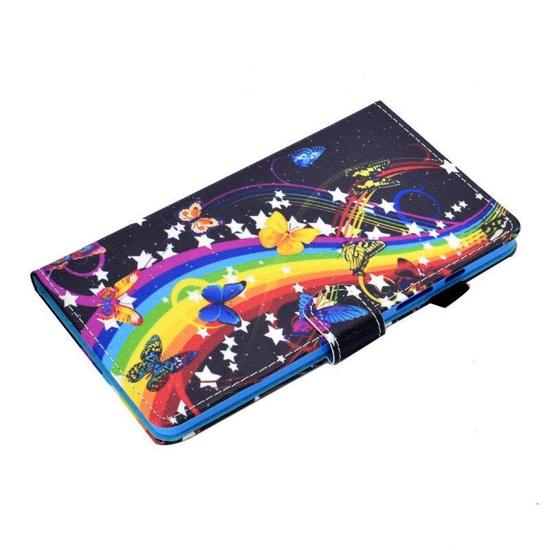 Flip Case Für Samsung Galaxy Tab A7 Lite Regenbogen-schmetterlinge