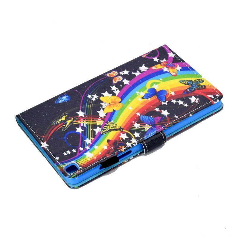 Flip Case Für Samsung Galaxy Tab A7 Lite Regenbogen-schmetterlinge