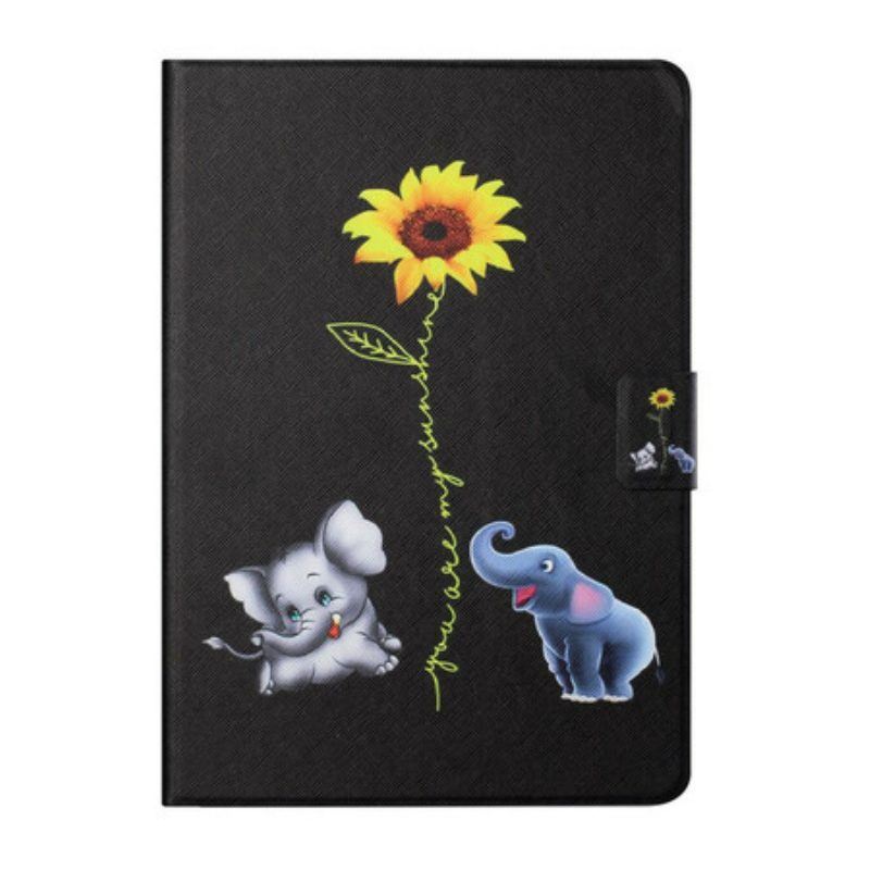 Flip Case Für Samsung Galaxy Tab A7 Lite Sonnenblumenelefanten