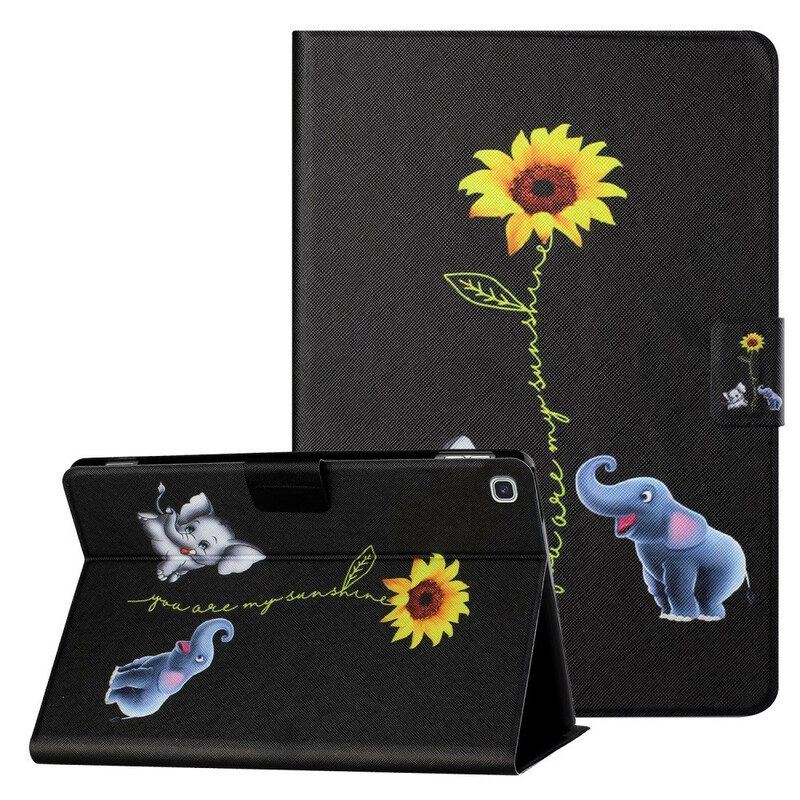 Flip Case Für Samsung Galaxy Tab A7 Lite Sonnenblumenelefanten