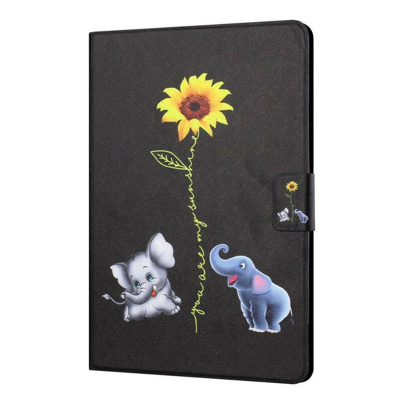 Flip Case Für Samsung Galaxy Tab A7 Lite Sonnenblumenelefanten