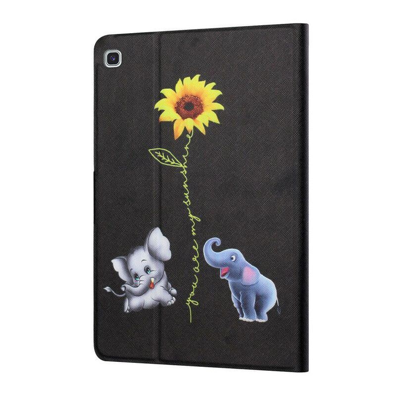 Flip Case Für Samsung Galaxy Tab A7 Lite Sonnenblumenelefanten