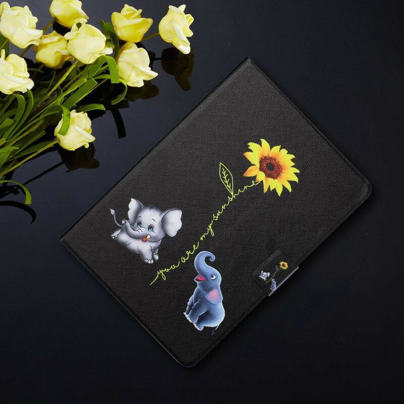 Flip Case Für Samsung Galaxy Tab A7 Lite Sonnenblumenelefanten