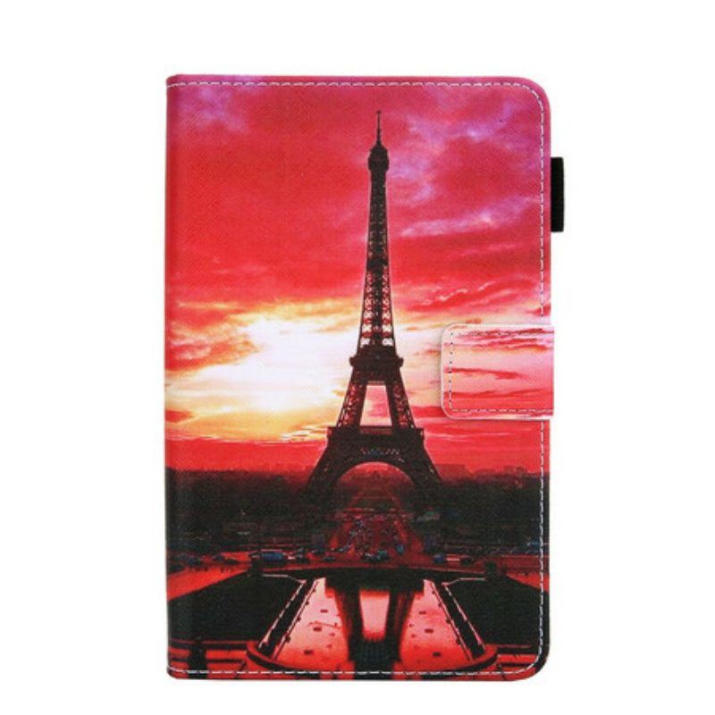 Flip Case Für Samsung Galaxy Tab A7 Lite Sonnenuntergang Eiffelturm