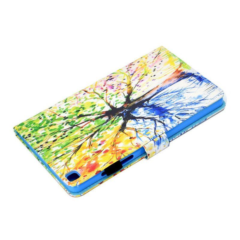 Lederhüllen Für Samsung Galaxy Tab A7 Lite Aquarellbaum