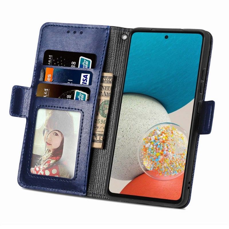 Flip Case Für Samsung Galaxy A53 5G Kunstleder Mit Löchern