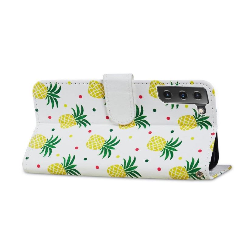 Flip Case Für Samsung Galaxy S21 FE Ananas