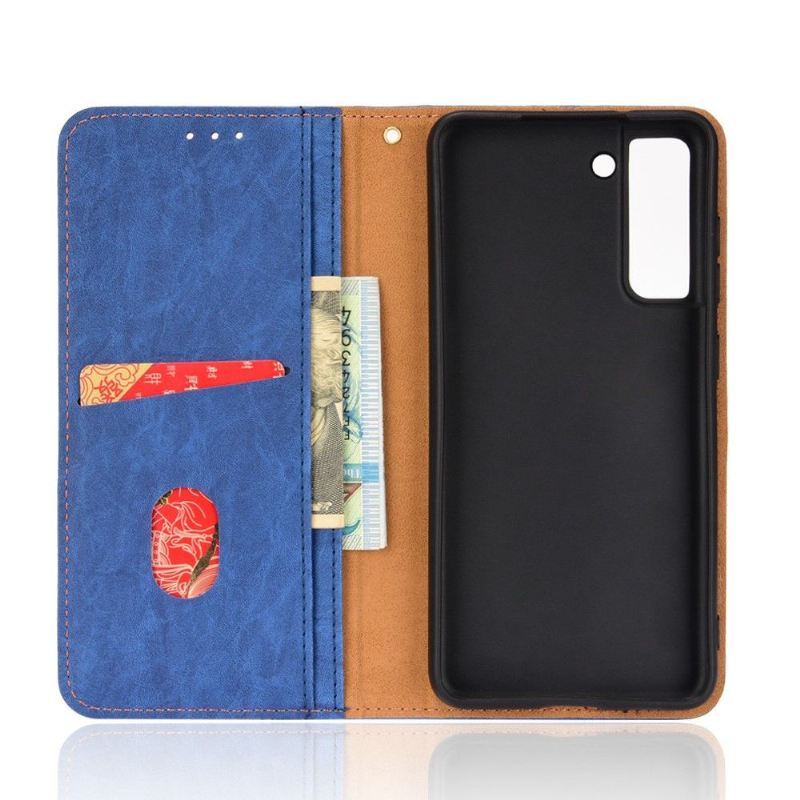 Flip Case Für Samsung Galaxy S21 FE Flip Case Retro Kunstleder