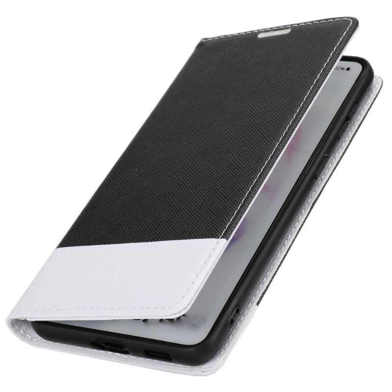 Flip Case Für Samsung Galaxy S21 FE Zweifarbige Hosenträger