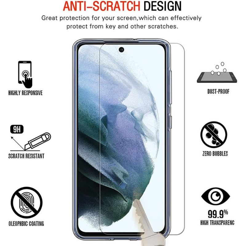 Hülle Für Samsung Galaxy S21 FE Schutzhülle + Displayschutzfolie Aus Gehärtetem Glas