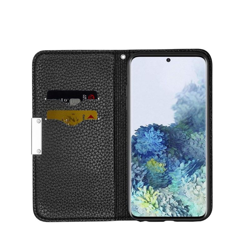 Lederhüllen Für Samsung Galaxy S21 FE Schutzhülle Flip Case Überschlag Aus Genarbtem Kunstleder