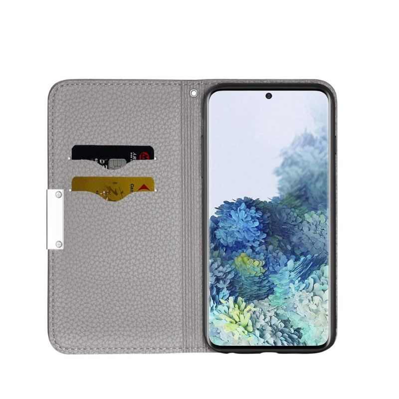 Lederhüllen Für Samsung Galaxy S21 FE Schutzhülle Flip Case Überschlag Aus Genarbtem Kunstleder