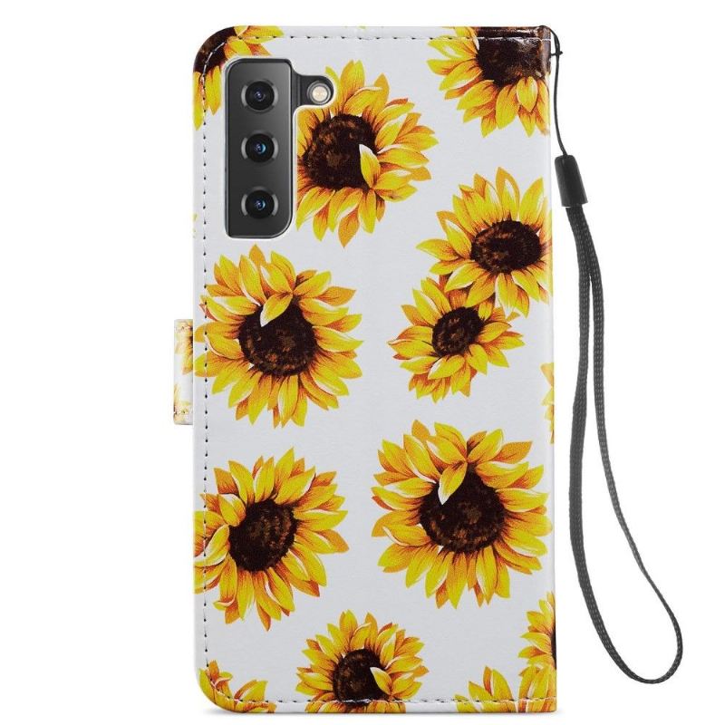 Lederhüllen Für Samsung Galaxy S21 FE Sonnenblume Blume