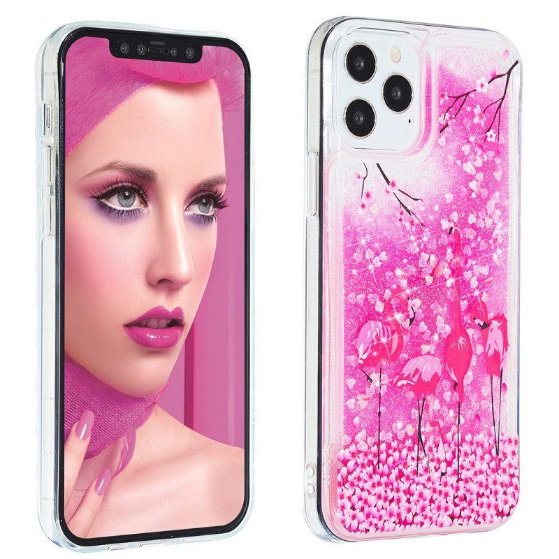 Hülle Für iPhone 15 Pro Max Flamingo-glitzer