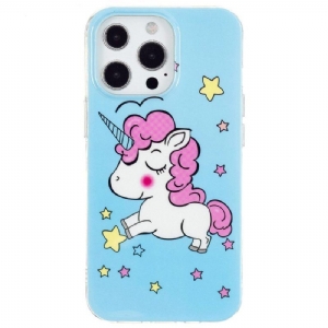 Hülle Für iPhone 15 Pro Max Fluoreszierendes Einhorn