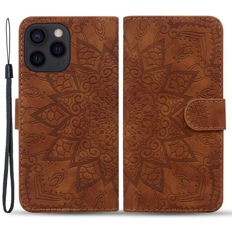 Lederhüllen Für iPhone 15 Pro Max Mandala-druck