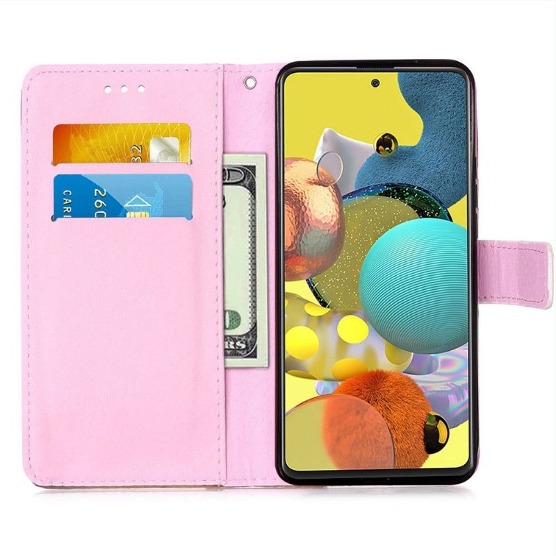 Flip Case Für Samsung Galaxy A51 5G Träumender Panda