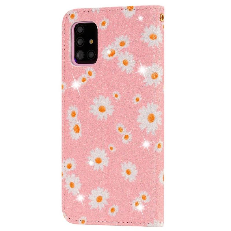 Lederhüllen Für Samsung Galaxy A51 5G Gänseblümchen - Rosa