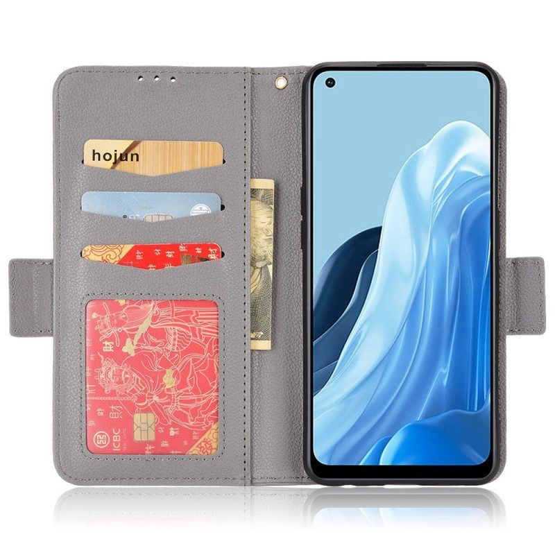 Flip Case Für Oppo Reno 7 Traditioneller Litschi-lederstil