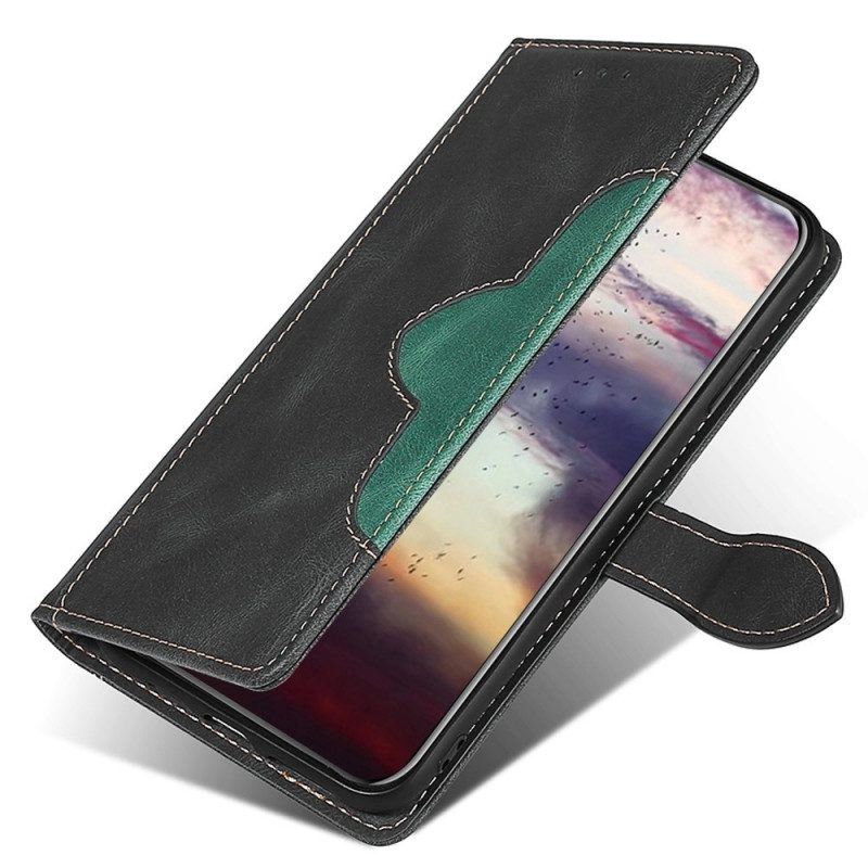 Flip Case Für Oppo Reno 7 Zweifarbiges Blumenmuster