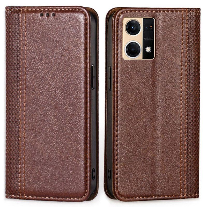 Schutzhülle Für Oppo Reno 7 Flip Case Vintage-kunstleder