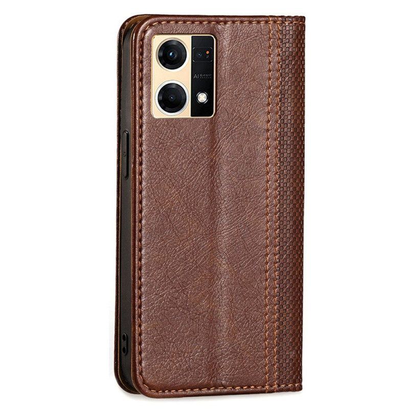 Schutzhülle Für Oppo Reno 7 Flip Case Vintage-kunstleder