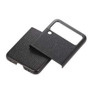 Handyhülle Für Samsung Galaxy Z Flip 3 5G Schutzhülle Flip Case Genarbtes Echtleder