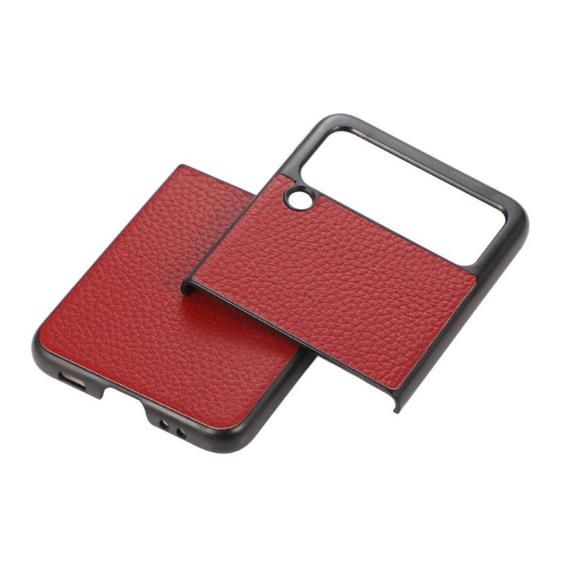 Handyhülle Für Samsung Galaxy Z Flip 3 5G Schutzhülle Flip Case Genarbtes Echtleder