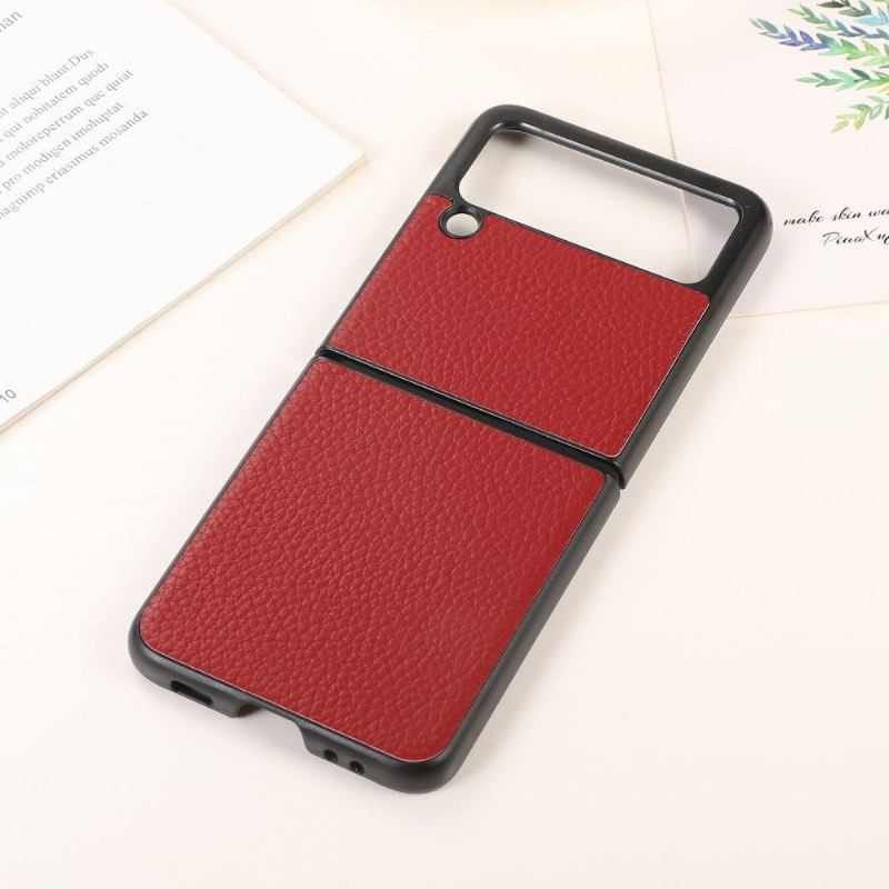 Handyhülle Für Samsung Galaxy Z Flip 3 5G Schutzhülle Flip Case Genarbtes Echtleder