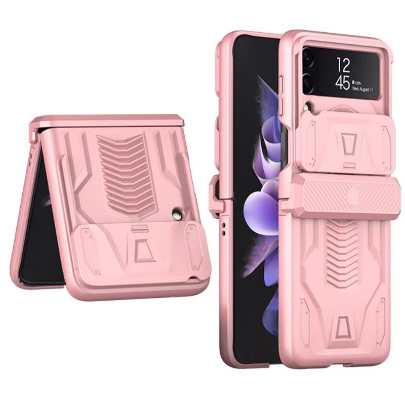 Hülle Für Samsung Galaxy Z Flip 3 5G Anti-Sturz Flip Case Robustes Schild Mit Objektivabdeckung