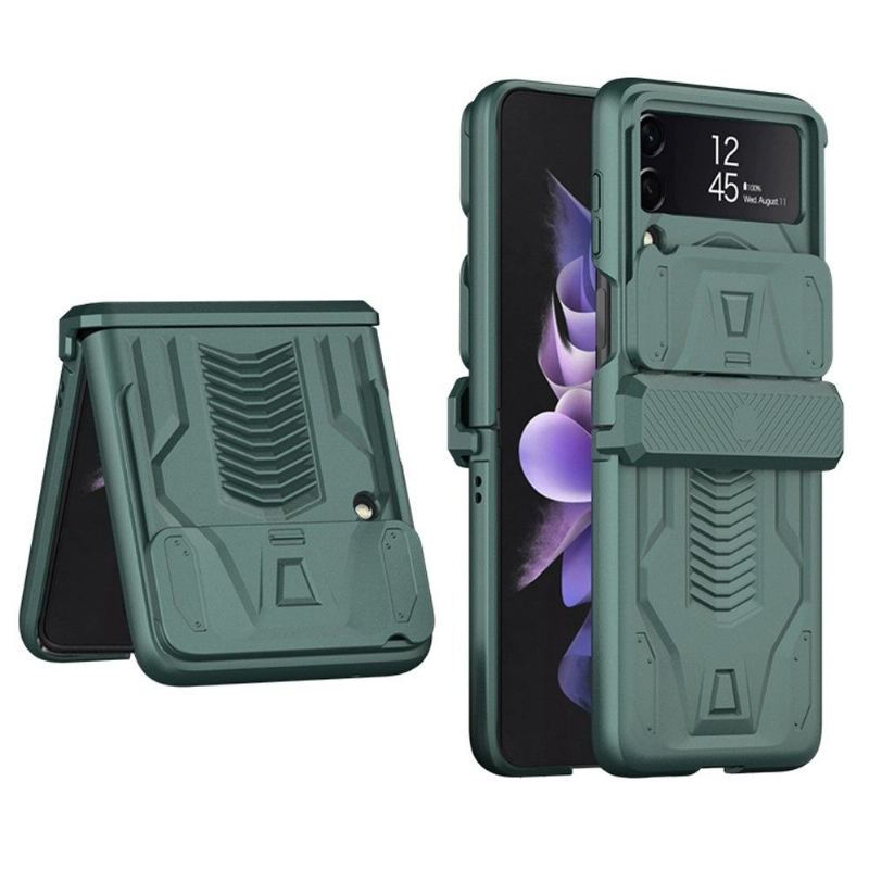 Hülle Für Samsung Galaxy Z Flip 3 5G Anti-Sturz Flip Case Robustes Schild Mit Objektivabdeckung