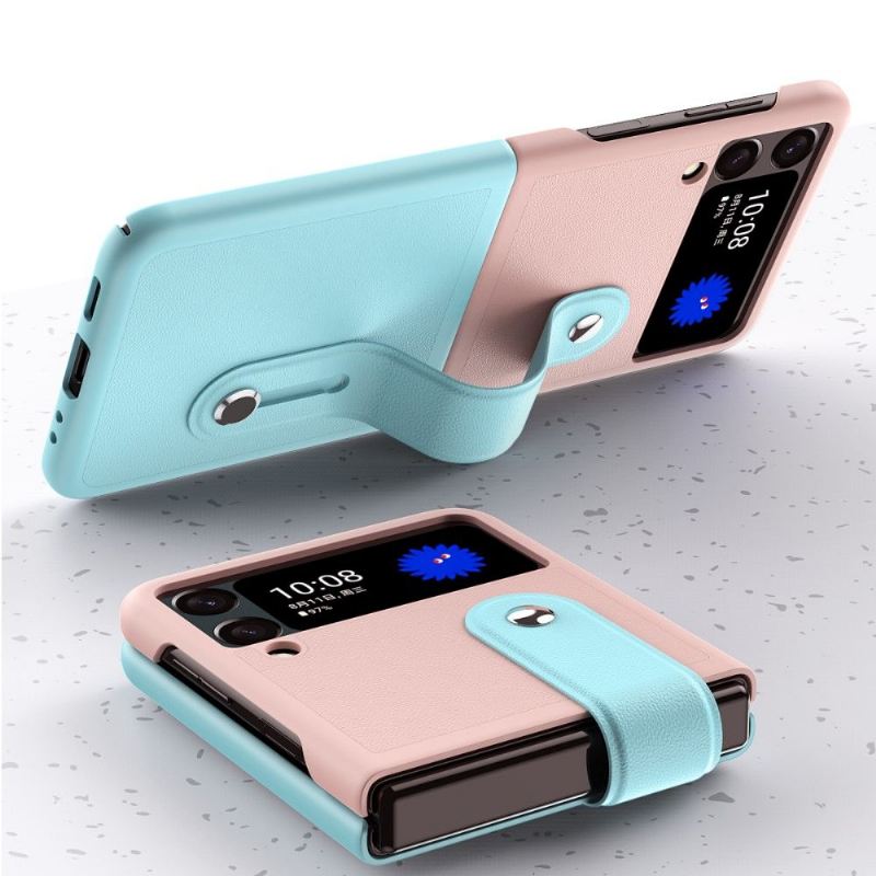 Hülle Für Samsung Galaxy Z Flip 3 5G Flip Case Zweifarbiges Silikonarmband