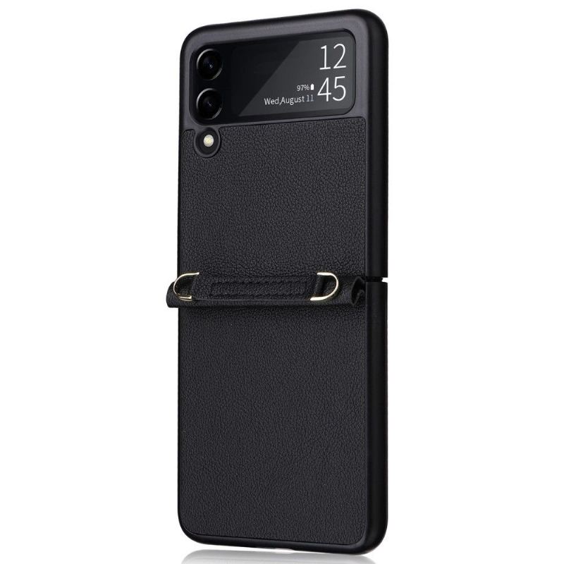 Hülle Für Samsung Galaxy Z Flip 3 5G Mit Kordel Flip Case Kunstleder