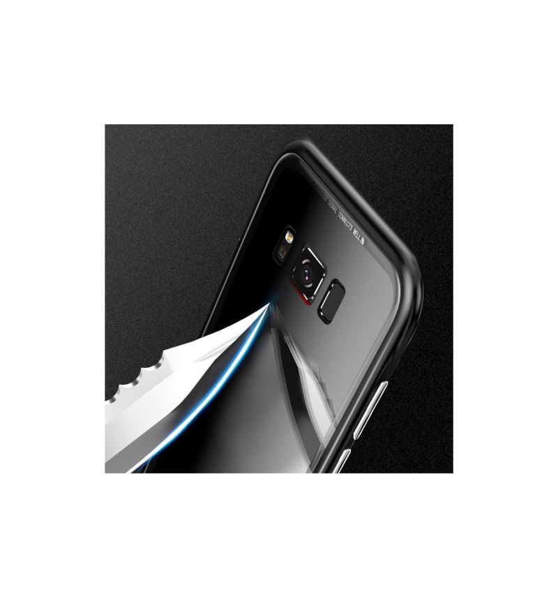 Hülle Für Samsung Galaxy S8 Plus Magnetische Abnehmbare Rückseite Aus Gehärtetem Glas