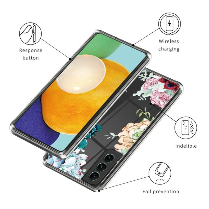 Hülle Für Samsung Galaxy S24 5g Transparentes Blumenmuster