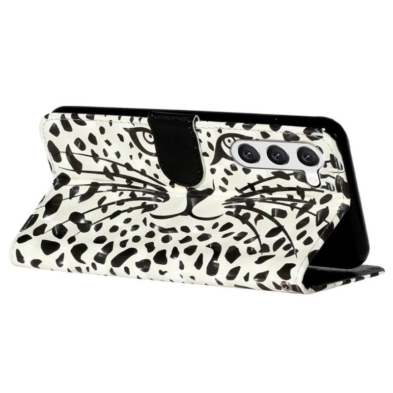 Lederhüllen Für Samsung Galaxy S24 5g Leopard Mit Schlüsselband