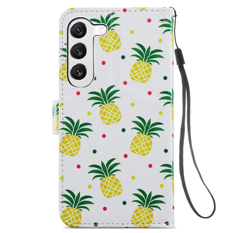 Lederhüllen Samsung Galaxy S24 5g Ananas Mit Riemen