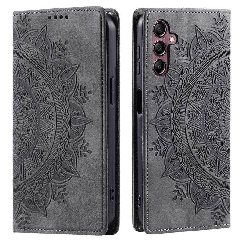 Lederhüllen Samsung Galaxy S24 5g Dezentes Mandala Mit Riemen