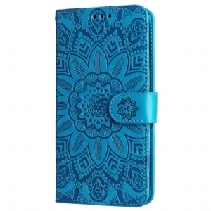 Lederhüllen Samsung Galaxy S24 5g Handyhülle Extravagantes Mandala Mit Riemen