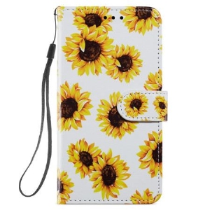 Lederhüllen Samsung Galaxy S24 5g Riemen Sonnenblumen