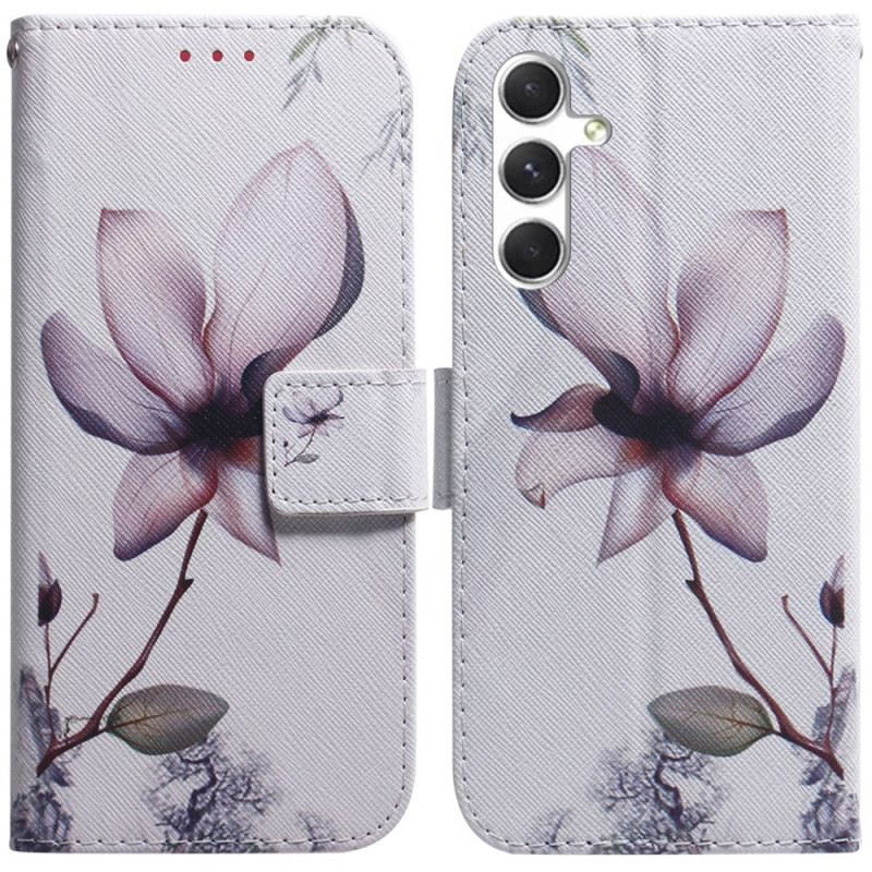 Lederhüllen Samsung Galaxy S24 5g Rosa Blume