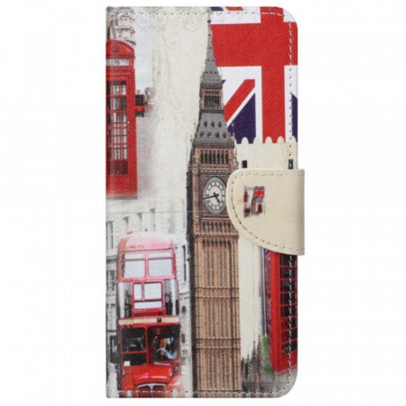 Flip Case Für Moto G51 5G Londoner Leben