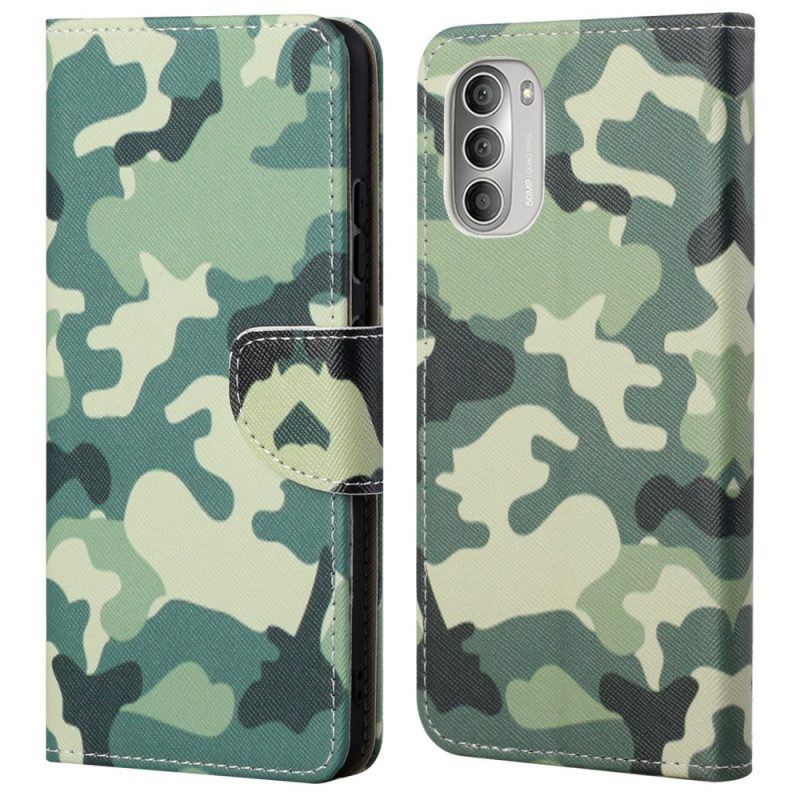 Flip Case Für Moto G51 5G Militärische Tarnung