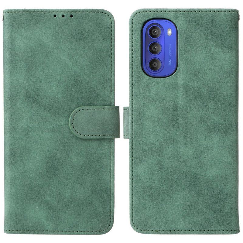 Flip Case Für Moto G51 5G Skin Touch Vintage